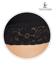 Cargar imagen en el visor de la galería, Open Bust Bodysuit Mid Thigh - Long Sleeves - Center Clasps - Perineal Zipper - Black ( Ref. O-215 )